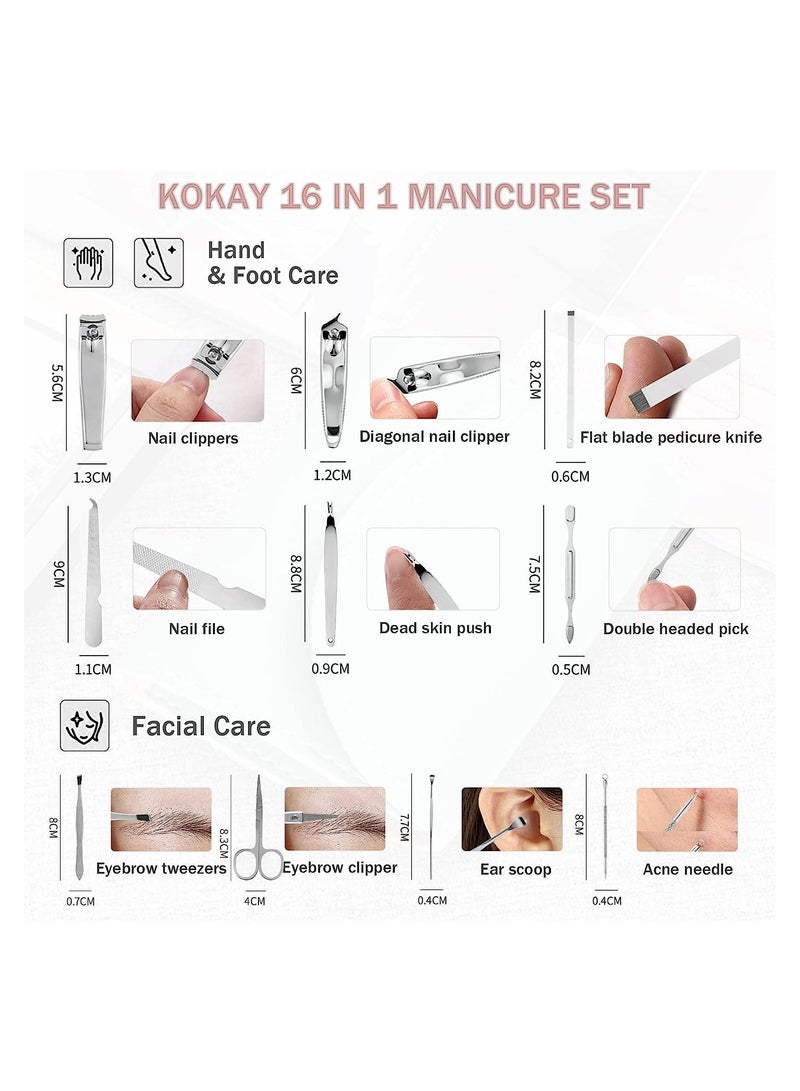 KASTWAVE Stainless Steel Manicure Set, Nail Clippers Portable Professional Pedicure Kit, Nail Care Tools Grooming Kit with Luxurious Travel Leather for Travel & Home, 10pcs (Pink) - Image 4