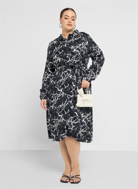 فستان قميص مطبوع