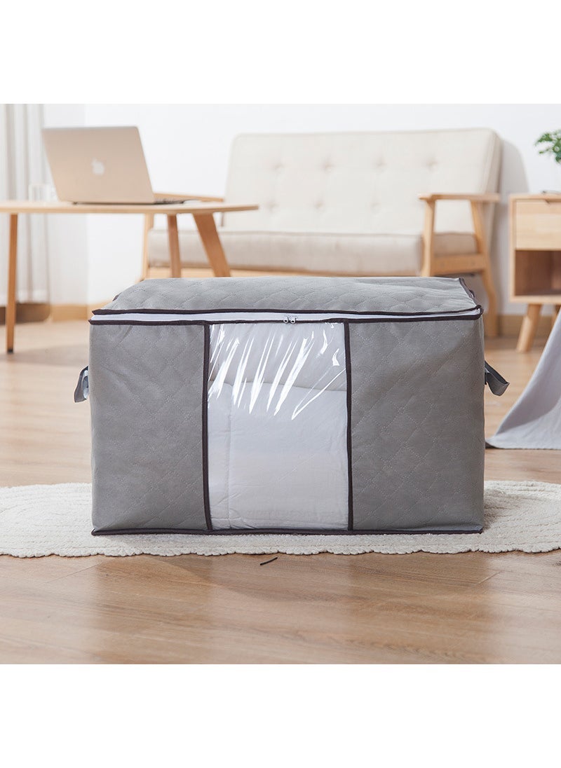 Storage bag moisture-proof mildew-proof clothes quilt finishing bag quilt clothing cloth bag moving packing bag artifact gray horizontal