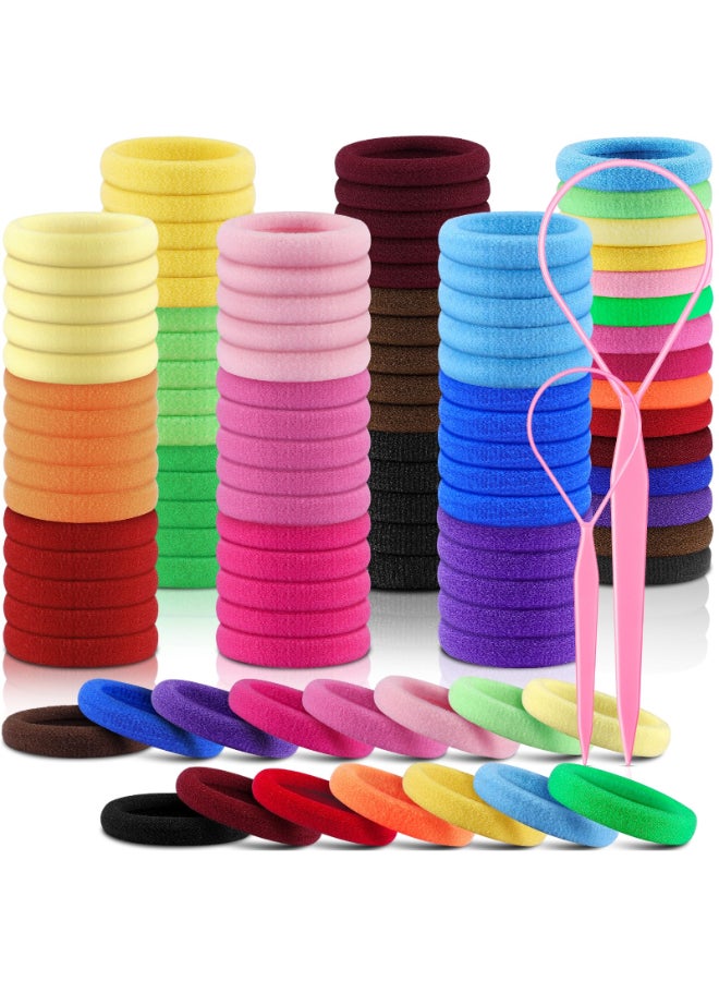 IKOCO 150PCS Hair Ties IKOCO Cotton Small Hair Ties for Little Girls Baby and Kids Colorful Seamless Ponytail Holders - Image 2