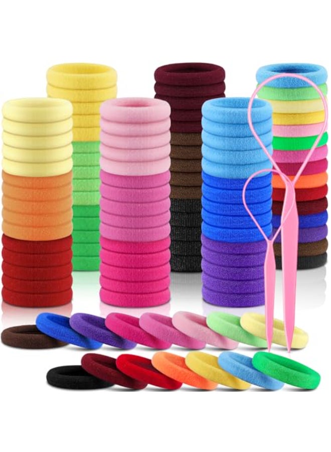 IKOCO 150PCS Hair Ties IKOCO Cotton Small Hair Ties for Little Girls Baby and Kids Colorful Seamless Ponytail Holders - Image 1