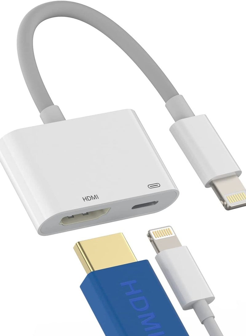 Lightning to HDMI Adapter for TV Compatible with iPhone 12 13 pro max Splitter Digital AV Female Port Converter and Charging Connector Cord Projector Monitor Sync Screen Ipad Mini Apple MFI Certified - Image 1