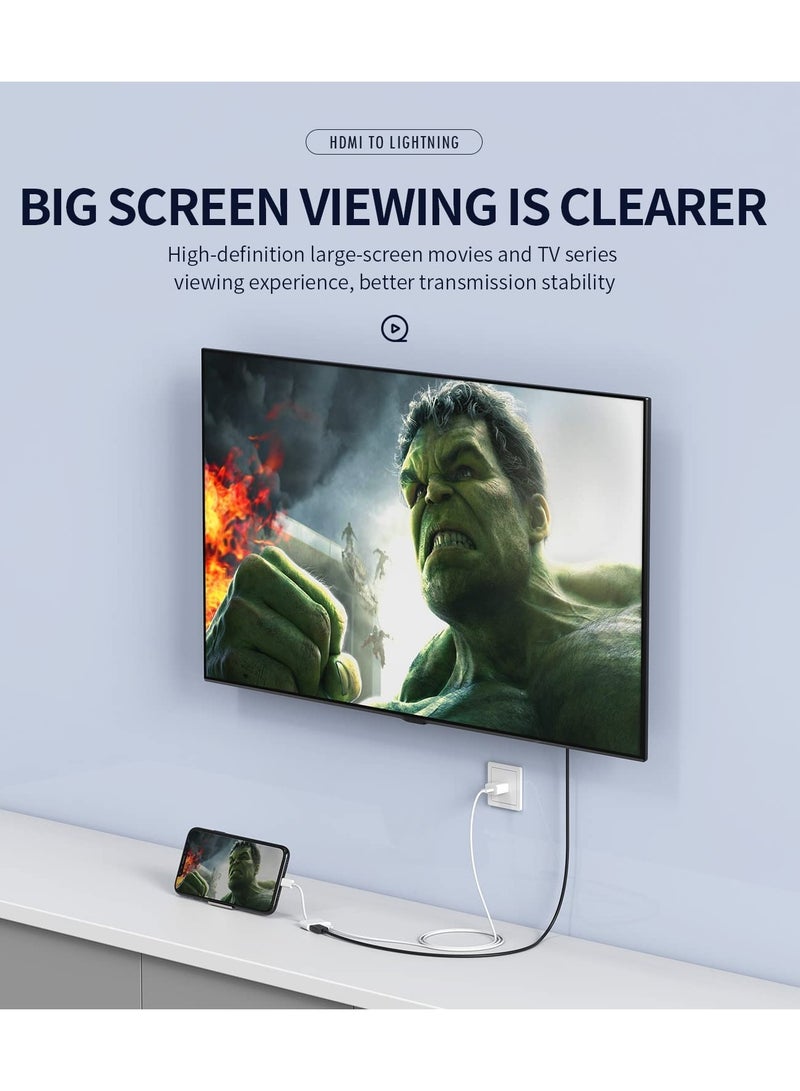 Lightning to HDMI Adapter for TV Compatible with iPhone 12 13 pro max Splitter Digital AV Female Port Converter and Charging Connector Cord Projector Monitor Sync Screen Ipad Mini Apple MFI Certified - Image 4