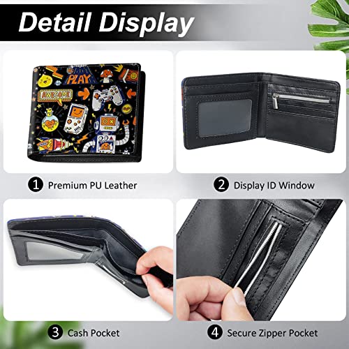 FRMARCH Teen Boys Wallet - Cool Wallet for Boys Video Games Design Leather Credit ID Card Cash Holder with Coin Pocket ID Window Rfid Blocking Zipper Black Purse for Men Male Youth Teenager - Image 3