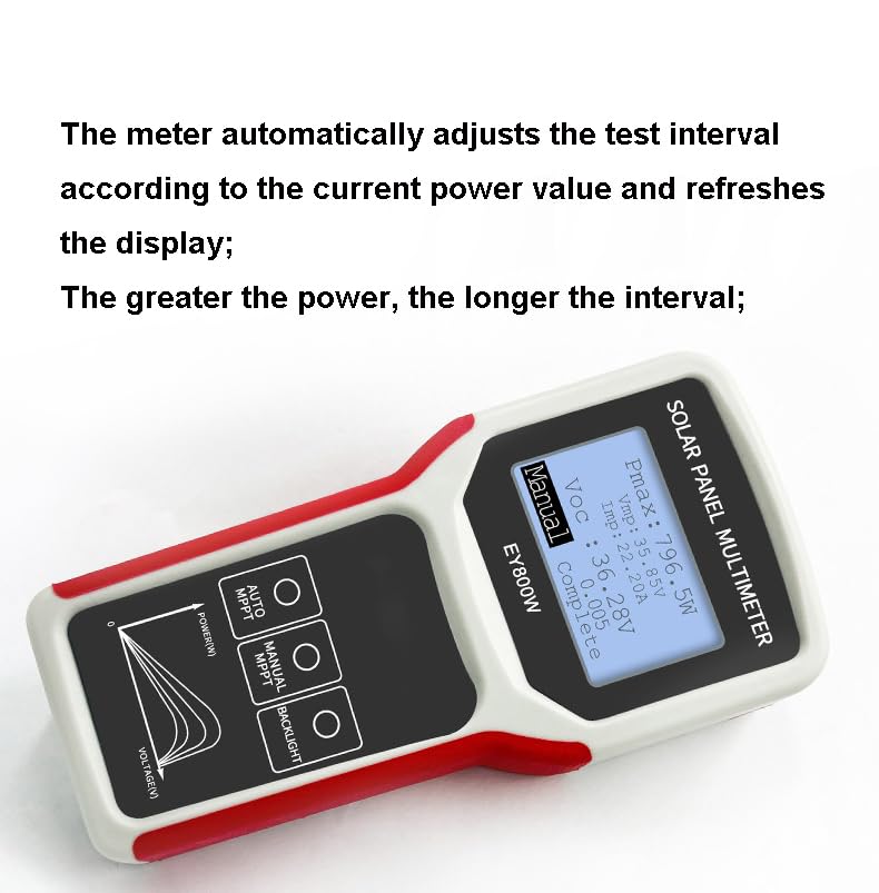 VQP Solar Panel Tester/EY800W Solar Panel Meter/PV Testing Instrument Ultra Open Circuit Voltage Auto/Manual MPPT Clear LCD - Image 4
