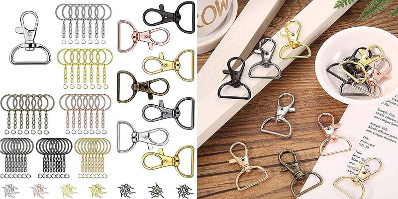 DIY Crafts DIY Crafts 20 Pcs, Silvery Bright, Metal Lobster Claw Clasps 360°Swivel Trigger Snap Hooks by Swivel Clasps with D Ring (D Ring Inner Width (20 Pcs, Silvery Bright)  - Image 3