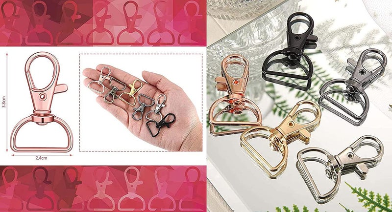 DIY Crafts DIY Crafts 20 Pcs, Silvery Bright, Metal Lobster Claw Clasps 360°Swivel Trigger Snap Hooks by Swivel Clasps with D Ring (D Ring Inner Width (20 Pcs, Silvery Bright)  - Image 4