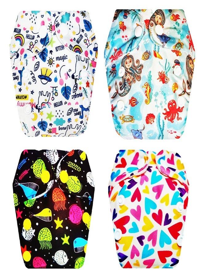 Dumbledo Premium Newborn Cloth Diaper with Integrated Insert (Pack of 4) | Soft & Gentle | Breathable | Travel Friendly | Everyday Diapering Essential | 0 - 4 Months | Unisex Baby - Image 1