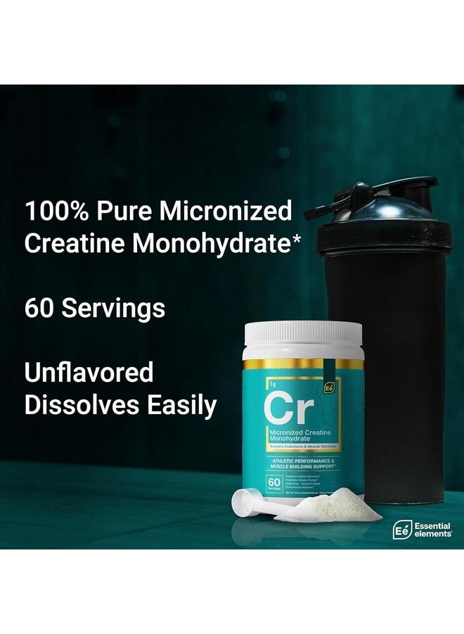 Essential Elements Monohydrate Creatine Powder for Women and Men - Micronized Creatine Instantized - Unflavored Pure Creatine Powder Supplements - 60 Servings - Image 3