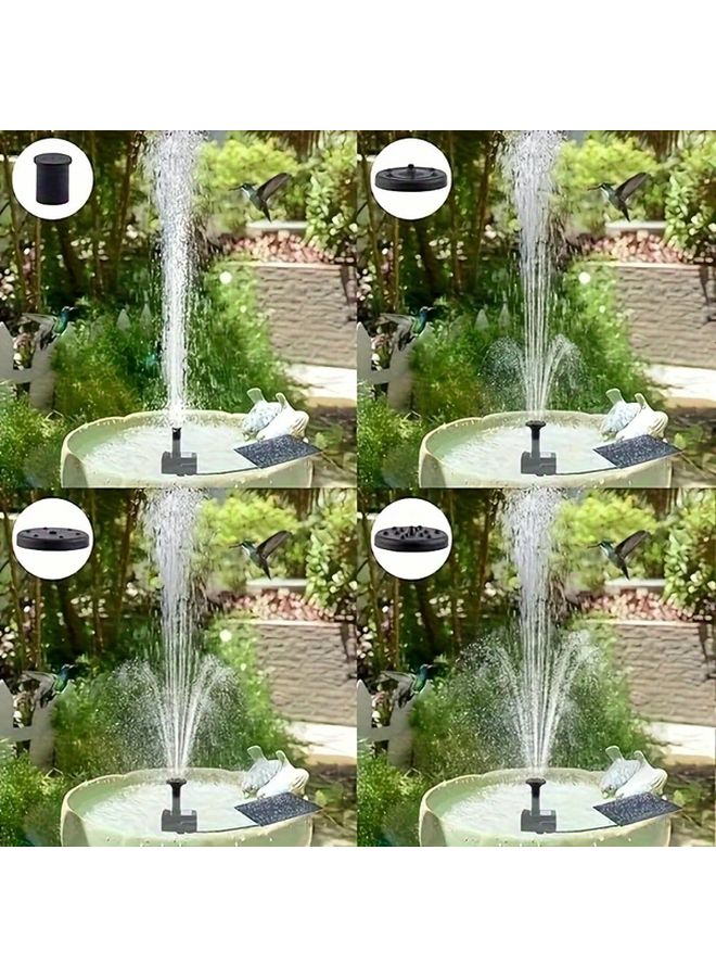 Black Solar Fountain Water Pump Kit With 4 Effects For Outdoor Pond Bird Bath Garden - Image 3