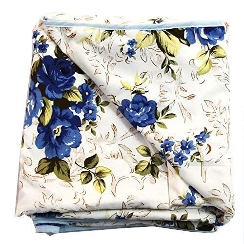 Wonder Look WONDERLOOK Single Bed Ac Blanket DoharQuilt Pink Flowers Fabric Micro Cotton Size 54X84 Inches Multi Color Blue Flower - Image 3