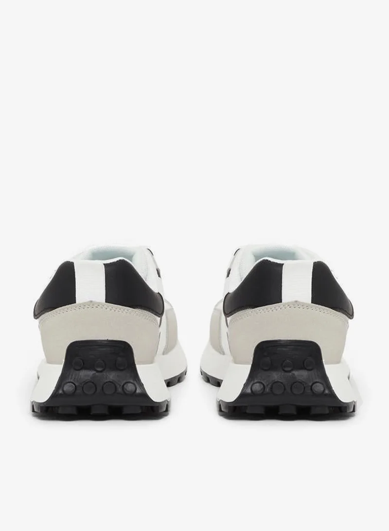 Styli  Panelled Lace Up Platform Sole Sneakers for Men | Best Price UAE