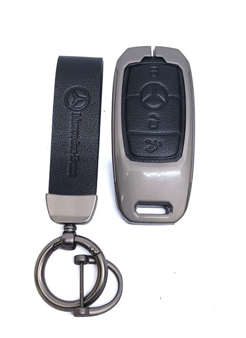 3 / 4 Buttons Car Key Remote Cover With Keychain High Quality Leather Material For Mercedes Benz A/C/E/S/G Class GLC CLE CLA GLB GLS