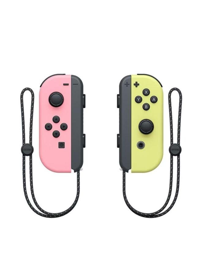 Joycon Game Handle Left And Right Separation Handle Wireless Bluetooth Belt Wake-up With Hand Rope Switch Handle Cross-border-Product Color:Pink And Yellow (with Ordinary Hand Strap)  - Image 1
