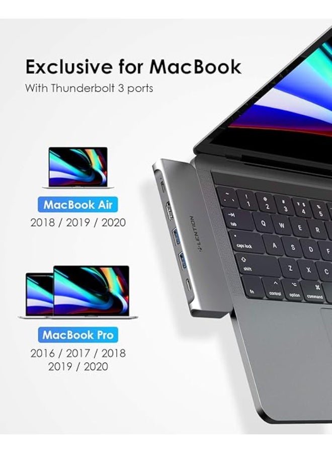 LENTION USB C Hub with Dual 4K HDMI, 2 USB 3.0, USB C Data Port and 60W Charging Compatible 2016-2025 MacBook Pro with Thunderbolt 3 Port & New Mac Air, Stable Driver Adapter (CB-CS67, Space Gray - Image 2