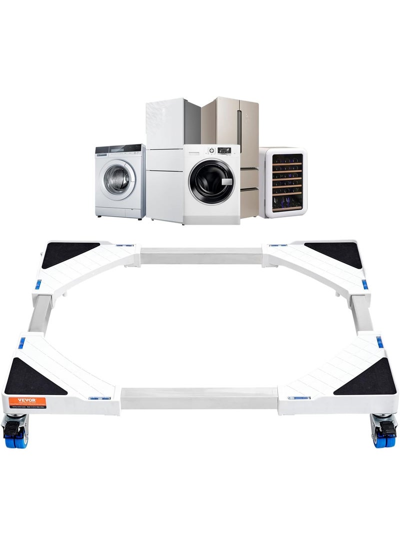 قاعدة نقل الأجهزة المنزلية بعجلات قابلة للقفل – قاعدة متنقلة قابلة للتعديل والتوسيع للثلاجات الصغيرة، الغسالات، المجففات، والثلاجات – مناسبة لعرض 15 إلى 24.2 بوصة - Image 1