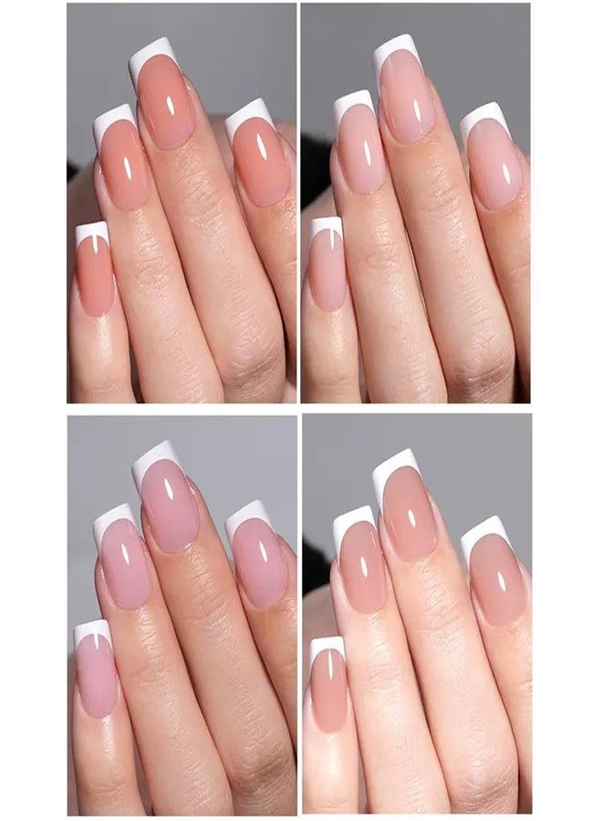ROKHEVN 216Pcs Short Press on Nails Square Fake Nails White French Tip False Nails Kit Square Soft Gel Nail Tips Nude Acrylic Nails Art for Women Manicure 9 Colors - Image 5