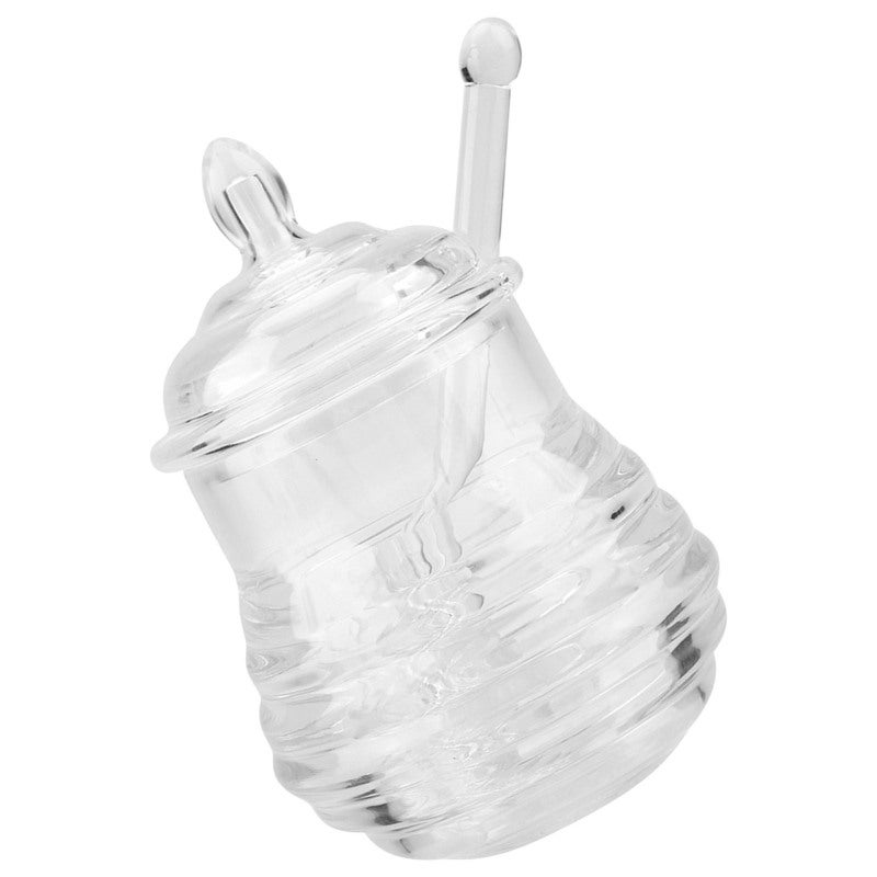 245ml Transparent Beehiveshaped Honey Jar with Dripper Stick for Storing and Dispensing Honey - Image 3
