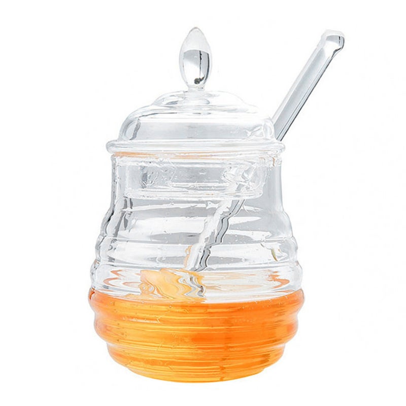 245ml Transparent Beehiveshaped Honey Jar with Dripper Stick for Storing and Dispensing Honey - Image 5