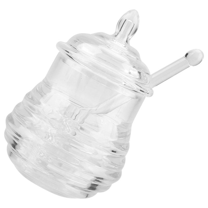 245ml Transparent Beehiveshaped Honey Jar with Dripper Stick for Storing and Dispensing Honey - Image 2