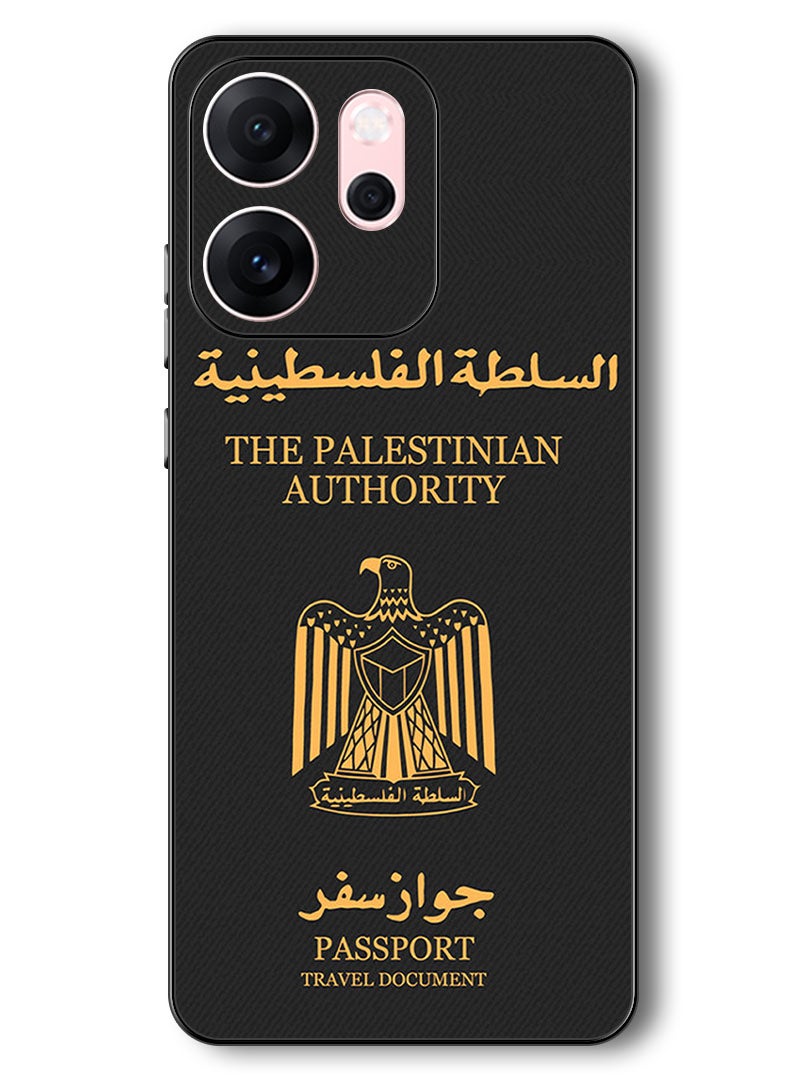 Theodor Case Compatible with Oppo Reno 14 F 6.57 Inch Protection Shockproof Bumper Cover Palestinian Passport - Image 1