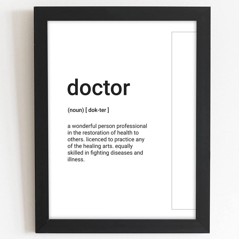 Craftolive Doctor Meaning Minimal Framed Poster for Wall Decor Clinic Hospital Gift Wall Frame