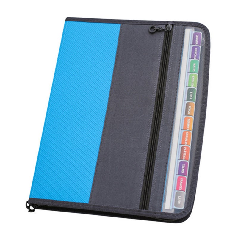 Expanding File Folder: Colorful Hard Plastic With Waterproof Reinforced Fabric Sides - Zipper Design Portable Accordion File Organizer for Home Office, Student Organization And Document Storage - Image 2