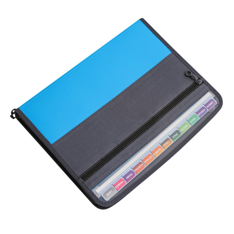 Expanding File Folder: Colorful Hard Plastic With Waterproof Reinforced Fabric Sides - Zipper Design Portable Accordion File Organizer for Home Office, Student Organization And Document Storage - Image 3