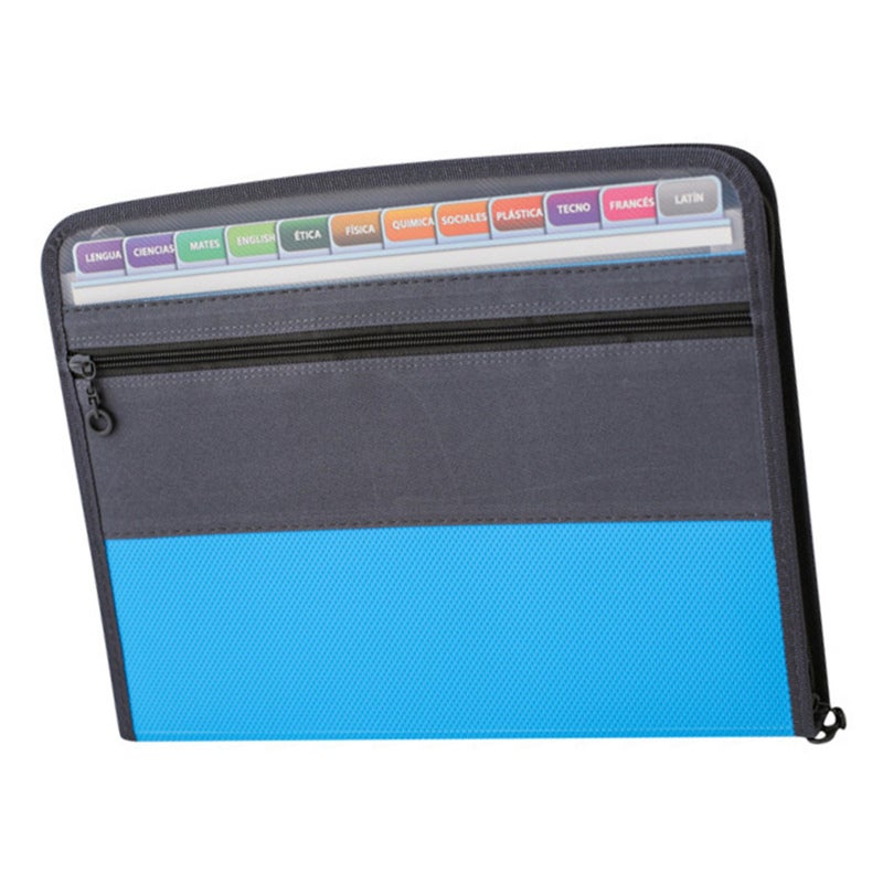 Expanding File Folder: Colorful Hard Plastic With Waterproof Reinforced Fabric Sides - Zipper Design Portable Accordion File Organizer for Home Office, Student Organization And Document Storage - Image 4