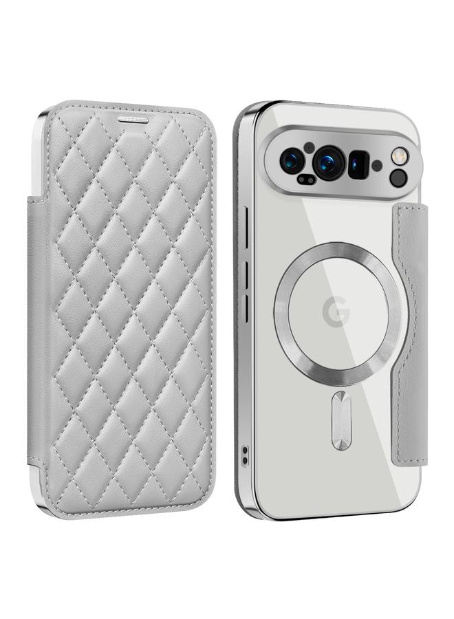 Zaboon Case For Google Pixel 9 Pro XL Shield Magsafe RFID Anti-theft Rhombus Leather Phone Case - Image 1