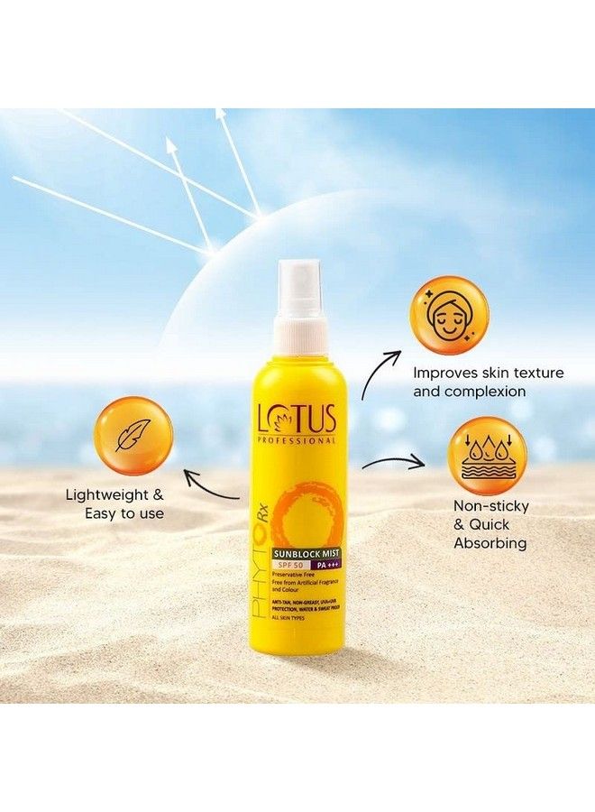 Lotus Professional Phytorx Anti Tan Sunscreen Sunblock Mist Spf 50 Vitamin E 100Ml With Phytorx Whitening & Brightening Face Wash 80G ; Skin Lightening ; Even Skin Tone ; Skin Soothing  - Image 3