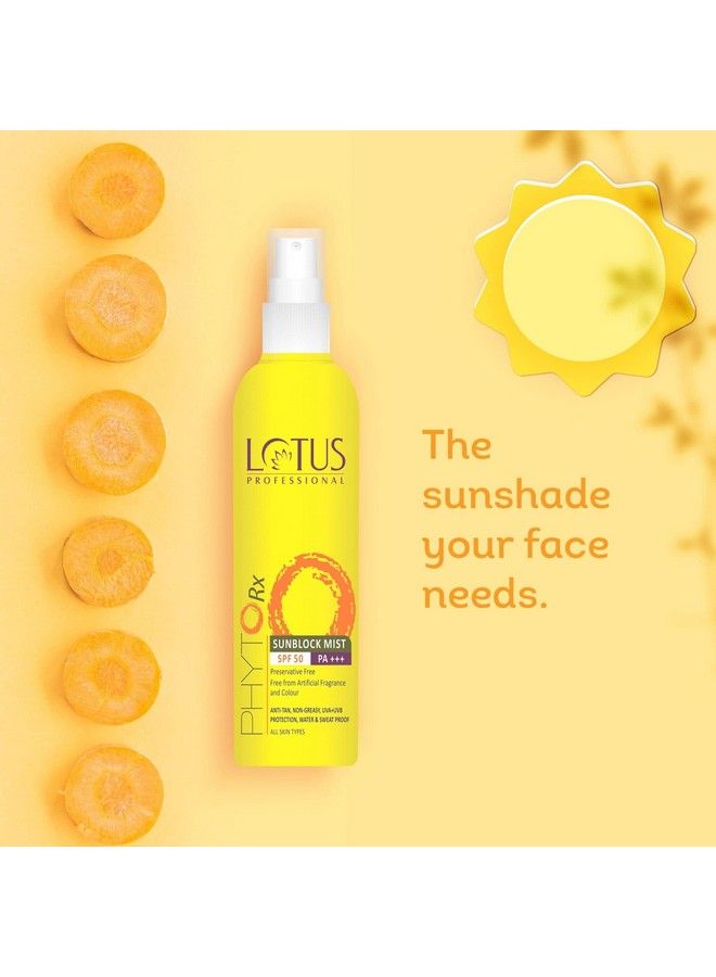 Lotus Professional Phytorx Anti Tan Sunscreen Sunblock Mist Spf 50 Vitamin E 100Ml With Phytorx Whitening & Brightening Face Wash 80G ; Skin Lightening ; Even Skin Tone ; Skin Soothing  - Image 4