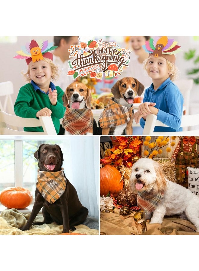 Vivifying Christmas Dog Bandana, 2 Pack Thanksgiving Fall Classic Plaid Dog Scarf with Tassels Edges, Funny Dog Apparel & Accessories Costume for Photo Prop, and Party Decor (X-Large, Yellow&Orange) - Image 5