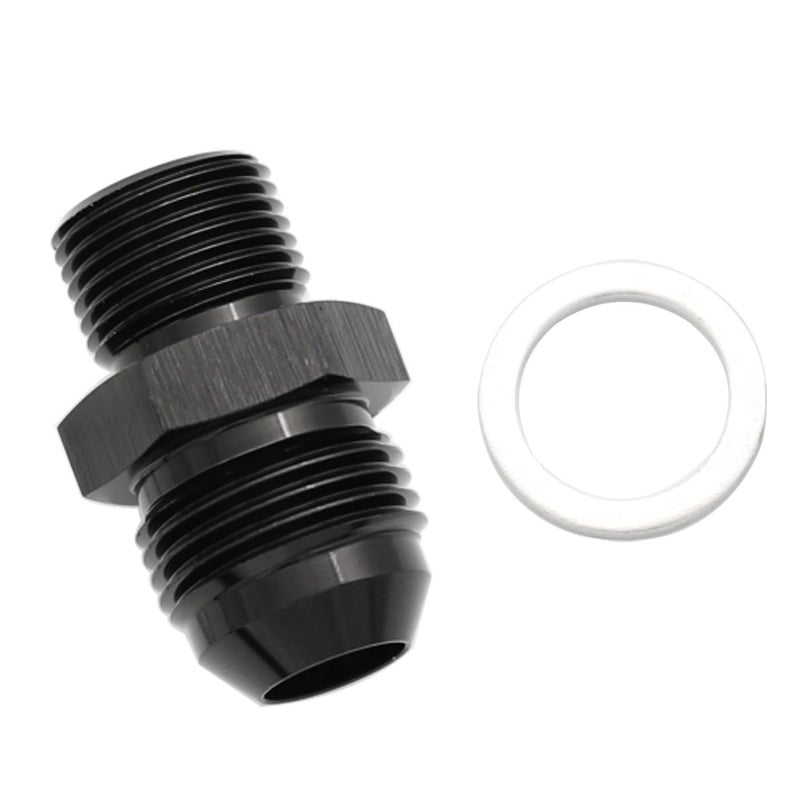 KRD PERFORMANCE Aluminum 6AN Male Flare to 5820 Male Carb Carburetor Fuel Inlet Fitting Adapter Black - Image 2