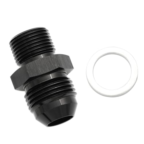 KRD PERFORMANCE Aluminum 6AN Male Flare to 5820 Male Carb Carburetor Fuel Inlet Fitting Adapter Black - Image 1