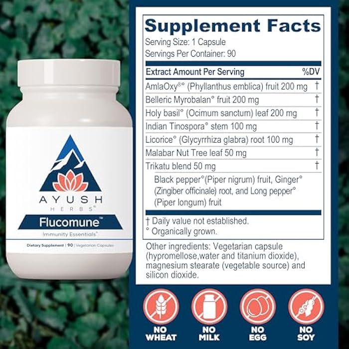 Ayush Herbs Flucomune - Immune Support Supplement, Sinus Support for Women & Men, Herbal Lung & Respiratory Balance for Adults - 90 Servings - Image 3