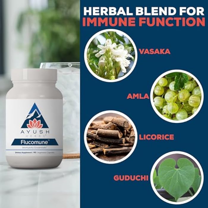 Ayush Herbs Flucomune, Immune Support Supplement, 90 Servings | Sinus Support for Women & Men, Herbal Lung & Respiratory Balance for Adults - Image 4