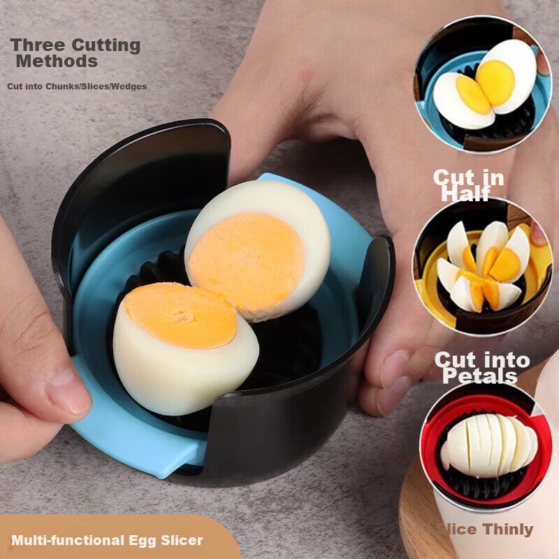 BJ Egg Cutter Three-In Multifunctional Egg Slicer, Peeling Tool, Separator, And Egg Cutting Device - Image 3