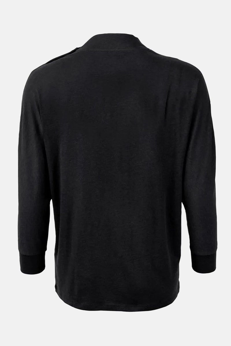 Tchibo Women Mock Neck Bat Sleeves Plain Tops, Black - Image 4