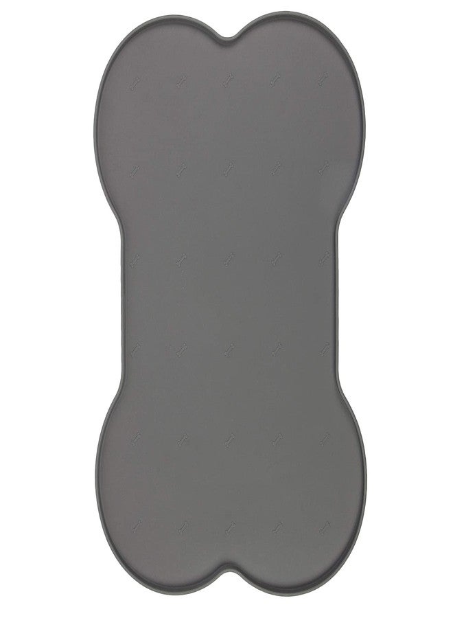 AniMax Silicone Waterproof Dog Cat Pet Feeding Food Mat with Raised Edge | Non Slip, Easy Clean Pet Dog Cat Bowl Mats Placemat Multicolor (Speacially for Dog) - Grey - Image 1