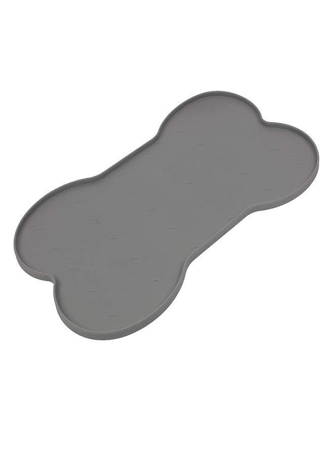 AniMax Silicone Waterproof Dog Cat Pet Feeding Food Mat with Raised Edge | Non Slip, Easy Clean Pet Dog Cat Bowl Mats Placemat Multicolor (Speacially for Dog) - Grey - Image 2