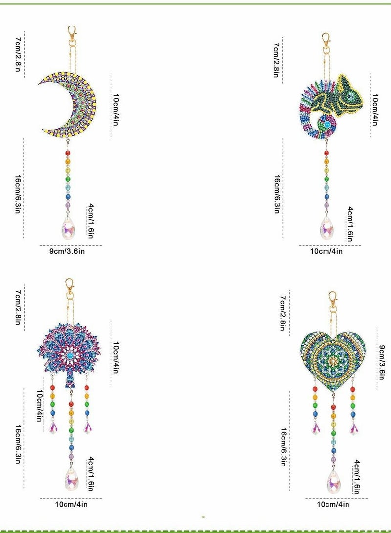Y&D Wind Chime Kits, 4pcs Diamond Painting Double Sided Special Shaped Rhinestone Crystal Diamonds Butterfly Hanging Ornament for Yard Decor - Image 2