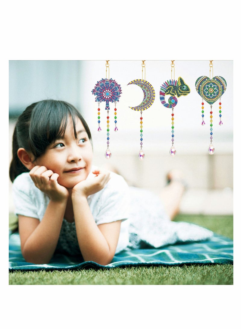 Y&D Wind Chime Kits, 4pcs Diamond Painting Double Sided Special Shaped Rhinestone Crystal Diamonds Butterfly Hanging Ornament for Yard Decor - Image 4