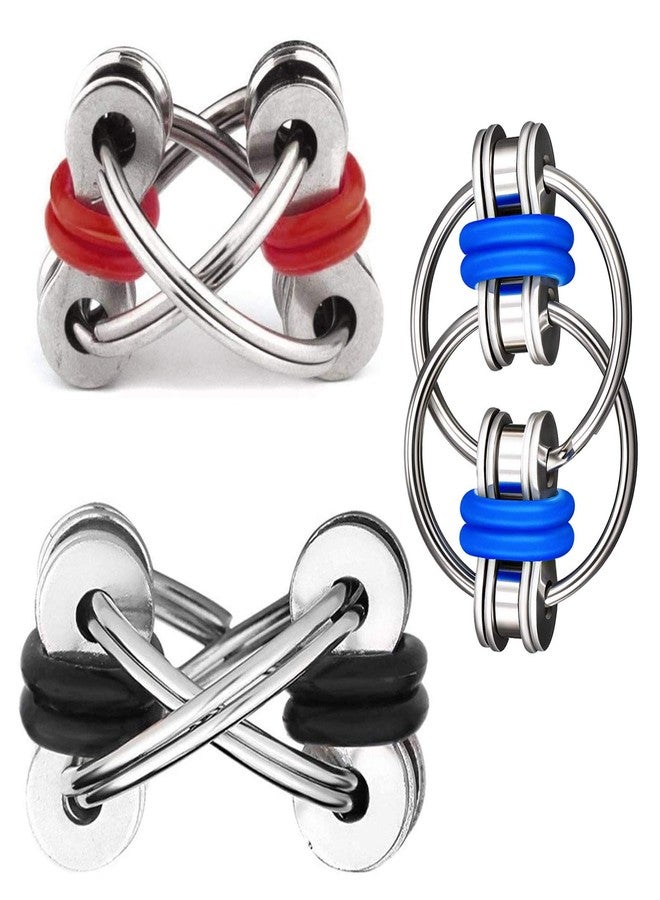 DBlosp Fidget Toy Flippy Chain Stress Anxiety Relief Chain ADHD and ADD, Anxiety Relief Bike Chain Toys for Adults and Teens （3 Pack） - Image 1
