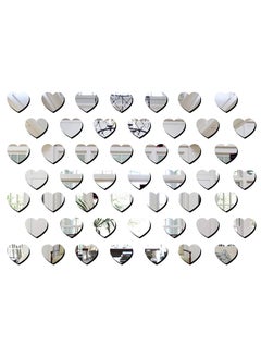 Bikri Kendra Bikri Kendra Hearts Silver 50 Decorative Mirror Stickers for Wall Wall Mirror Stickers 3D Acrylic Stickers Wall Stickers for Hall Room Bed Room Kitchen Living Room Kids Room  - Image 1