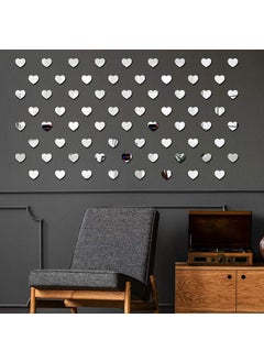 Bikri Kendra Bikri Kendra Hearts Silver 50 Decorative Mirror Stickers for Wall Wall Mirror Stickers 3D Acrylic Stickers Wall Stickers for Hall Room Bed Room Kitchen Living Room Kids Room  - Image 5