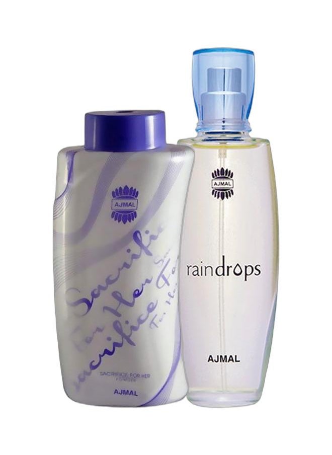 اجمل راين دروبس (ماء عطر) 50 مل، وبودرة ساكريفايس للنساء 100 غرام  - Image 1