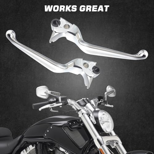 QUASCO Chrome Brake Lever Motorcycle Clutch Hand Levers Compatible with Harley Sportster 883 1200 Dyna Touring Road King Heritage Softail Fat Bob - Image 3
