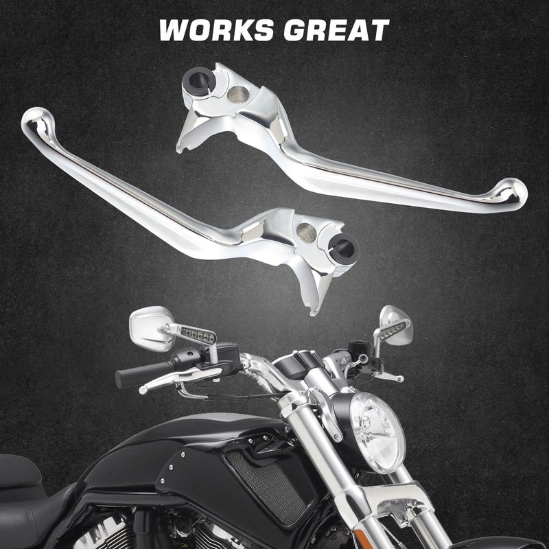 QUASCO Chrome Brake Lever Motorcycle Clutch Hand Levers Compatible with Harley Sportster 883 1200 Dyna Touring Road King Heritage Softail Fat Bob - Image 4