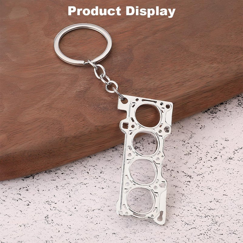 JNNJ Engine Gasket Keychain Pendant - Zinc Alloy Car Keychain for Men and Women - Image 2